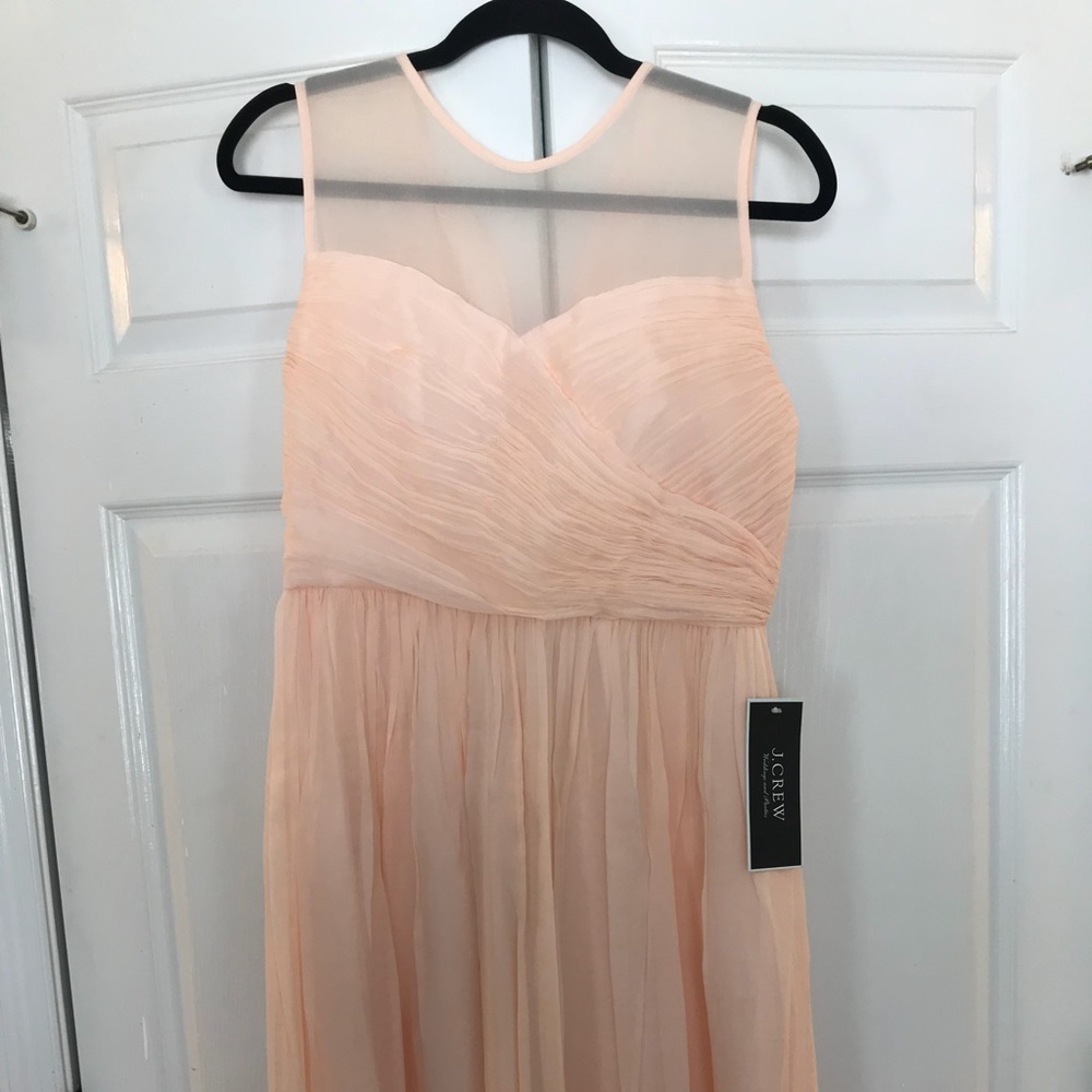 J. Crew Silk Chiffon Clara Dress Crinkle Sz 10 NWT - Picture 4 of 7